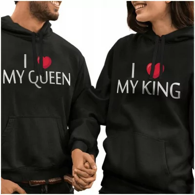 Bluzy Dla Par King Queen Bluza Prezent Na Walentynki Zakochanych M Y4