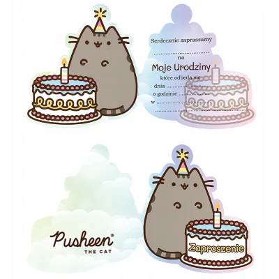 Zaproszenie Na Urodziny Pusheen Tort Y2