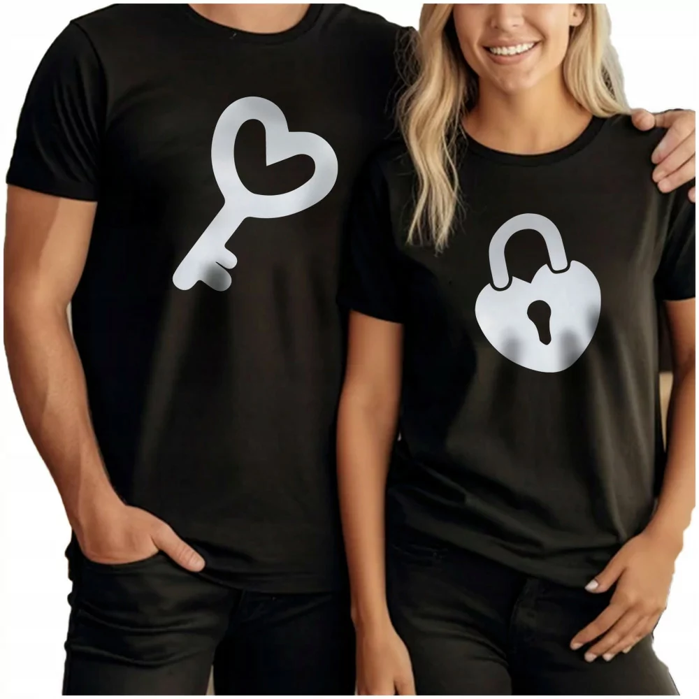 Koszulki Koszulka Dla Par Serce Klucz Kłódka Prezent Na Walentynki Xl Y4