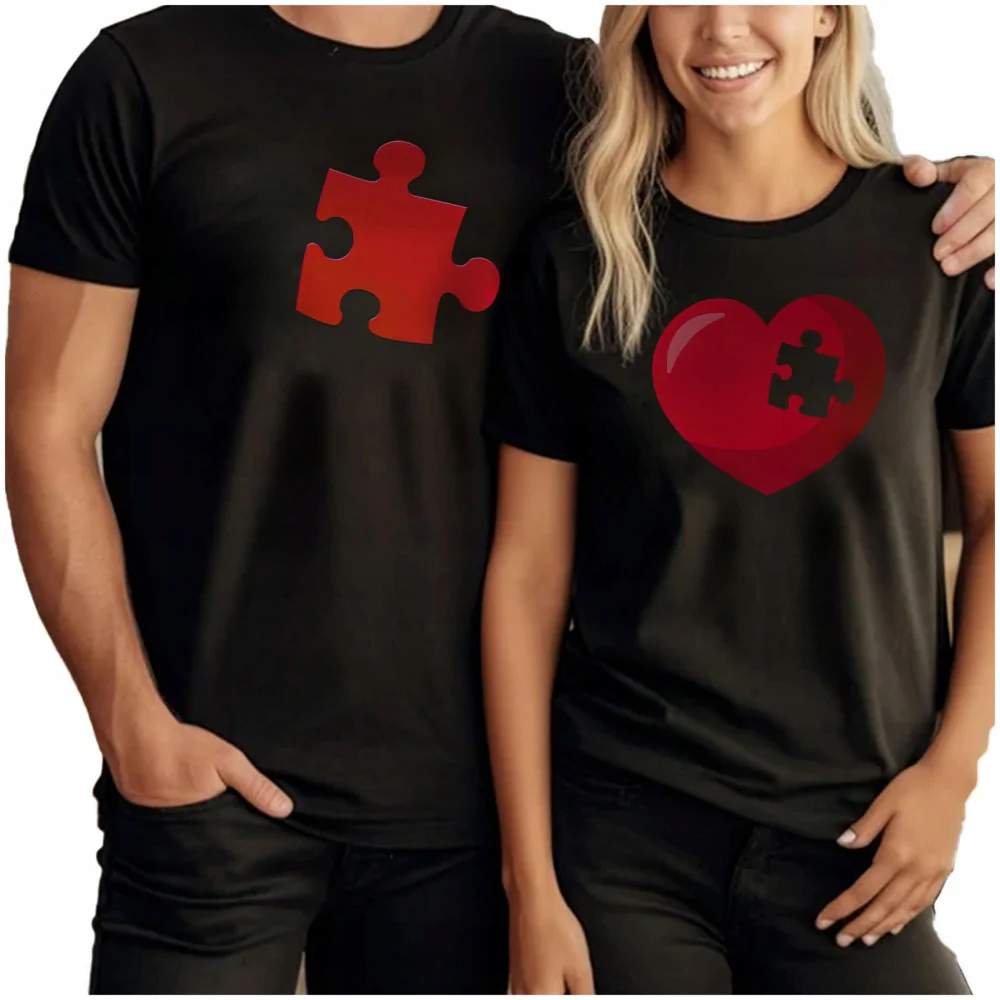 Koszulki Koszulka Dla Par Serce Puzzle Prezent Na Walentynki M Y4