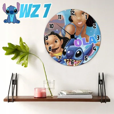 Zegar ścienny Dziecięcy Na ścianę Prezent Lilo Stich Sticz Angel Disney Y5