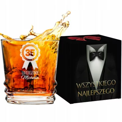 Etykieta Ze Zdjęciem +szklanka Whisky Geo Prezent Urodziny Chłopaka 0,7l Y4