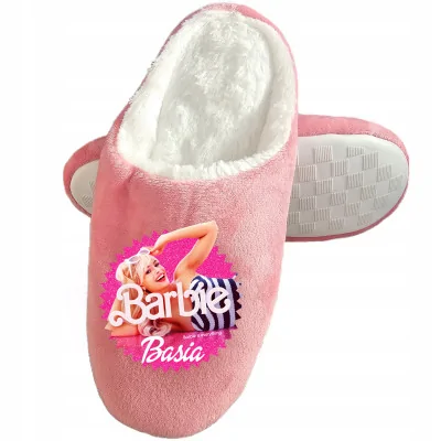 Kapcie Pantofle Domowe Ocieplane Ciepłe Barbie Prezent Dla Dzieci Imię Z6