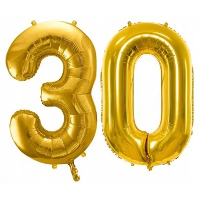 Zestaw Balony Złoty Na 30 Urodziny Kurtyna Napis