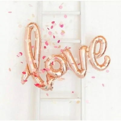 Balon Napis Love Rose Gold Wieczór Panieński ślub