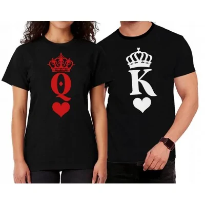 Dwie Koszulki Dla Par Walentynki King Queen Y4