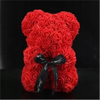 Miś Róż Czerwony Dzień Kobiet Walentynki Duży 40cm