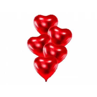 Balony Czerwone Serca Panieński Zaręczyny 5 Szt