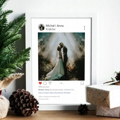 Ramka Instagram Pamiątka ślub Plakat A4 Wesele