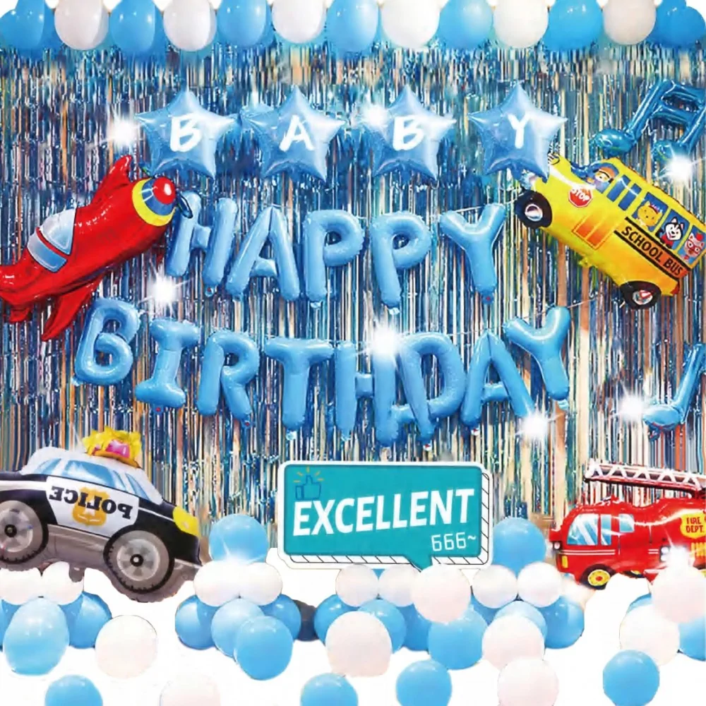 Zestaw Balonów Urodzinowy Urodziny Pojazdy Auta