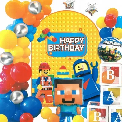 Zestaw Balonów Urodzinowy Lego Minecraft Urodziny