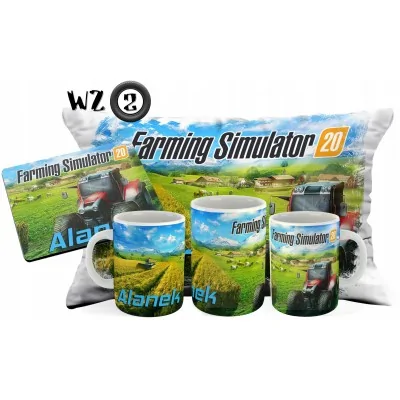 Kubek+poduszka+podkładk 40x60 Farming Simulator Y5
