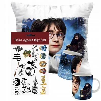 Zestaw Poduszka+kubek+tatuaż Harry Potter