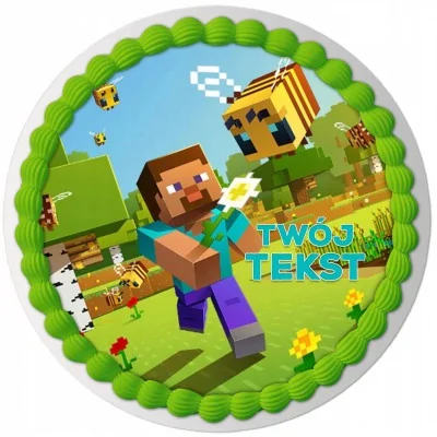 Zestaw Opłatek Na Tort+obwoluta Minecraft