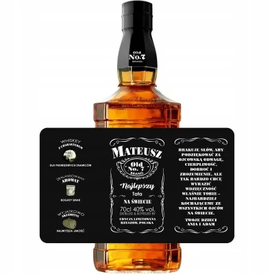 Etykieta Whisky Na Dzień Ojca Taty Jack Daniels