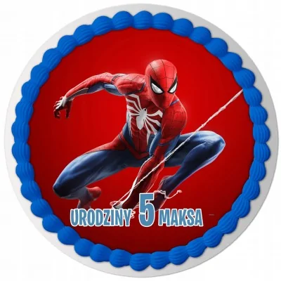 Zestaw Opłatek Na Tort+postacie Spiderman 6szt