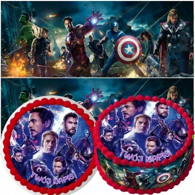 Zestaw Opłatek Na Tort+obwoluta Avengers Marvel