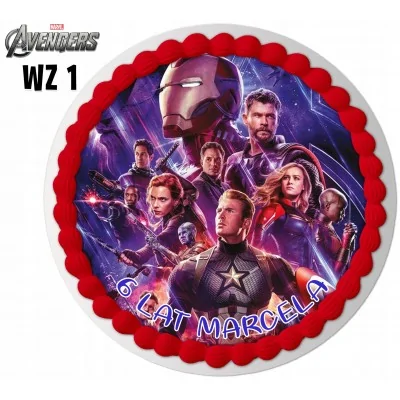 Zestaw Opłatek Na Tort+postacie Avengers 8szt