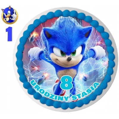 Zestaw Opłatek Na Tort+postacie Sonic 8sz 9cm