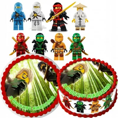Zestaw Opłatek Na Tort+postacie Lego Ninjago