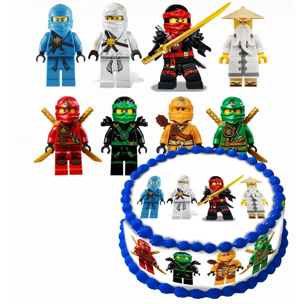 Zestaw Postaci Na Tort Ninjago Lego 9cm 8szt