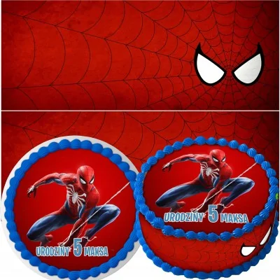 Zestaw Opłatek Na Tort+obwoluta Spiderman Pająk