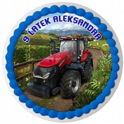 Zestaw Opłatek Na Tort+obwoluta Farming Traktor