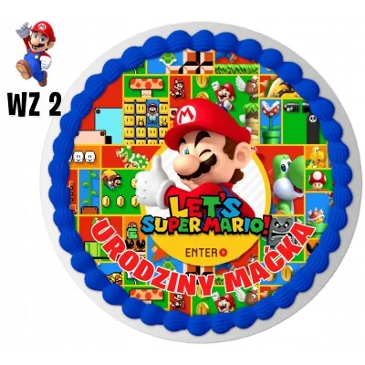 Zestaw Opłatek Na Tort+postacie Mario Bros
