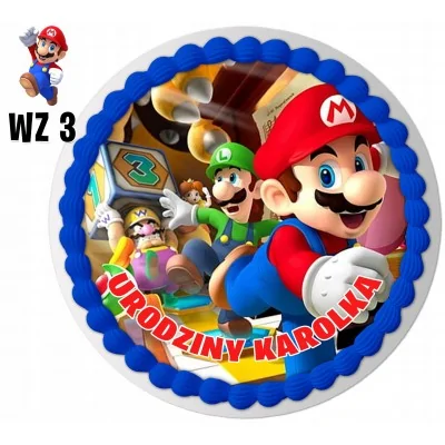 Zestaw Opłatek Na Tort+postacie Mario Bros