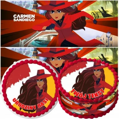 Zestaw Opłatek Na Tort+obwoluta Carmen Sandiego