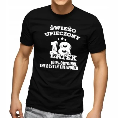 Koszulka T-shirt 18 Urodziny Męska Prezent