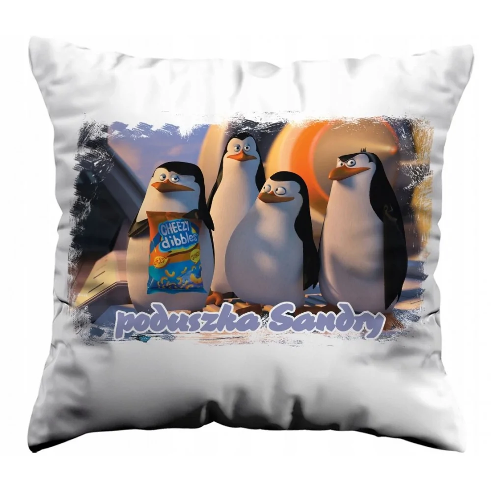 Poduszka Pingwiny Urodziny Prezent + Imię