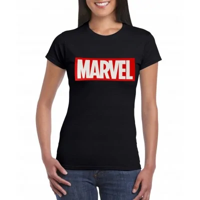 Czarna Koszulka Damska T-shirt Marvel Avengers