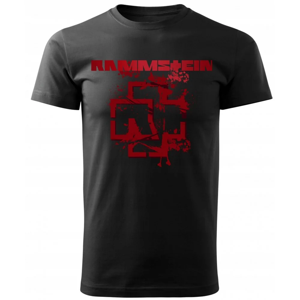 Koszulka Męska Rammstein Heavy Metal Czarna Rock