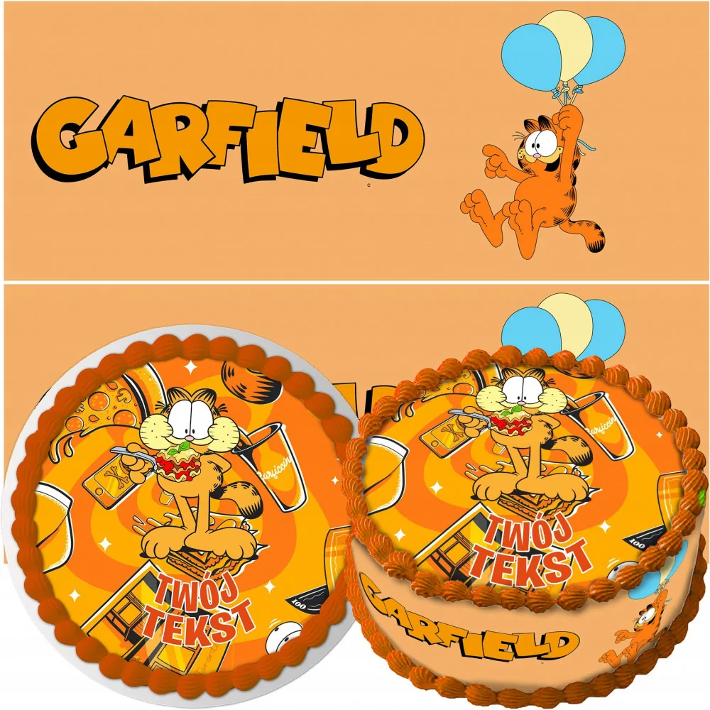 Zestaw Opłatek Na Tort+obwoluta Garfield