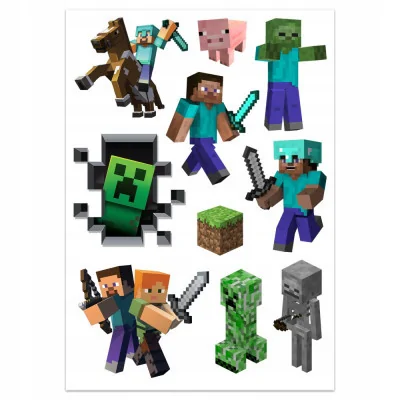 Naklejki Minecraft Dekoracje Postacie A4