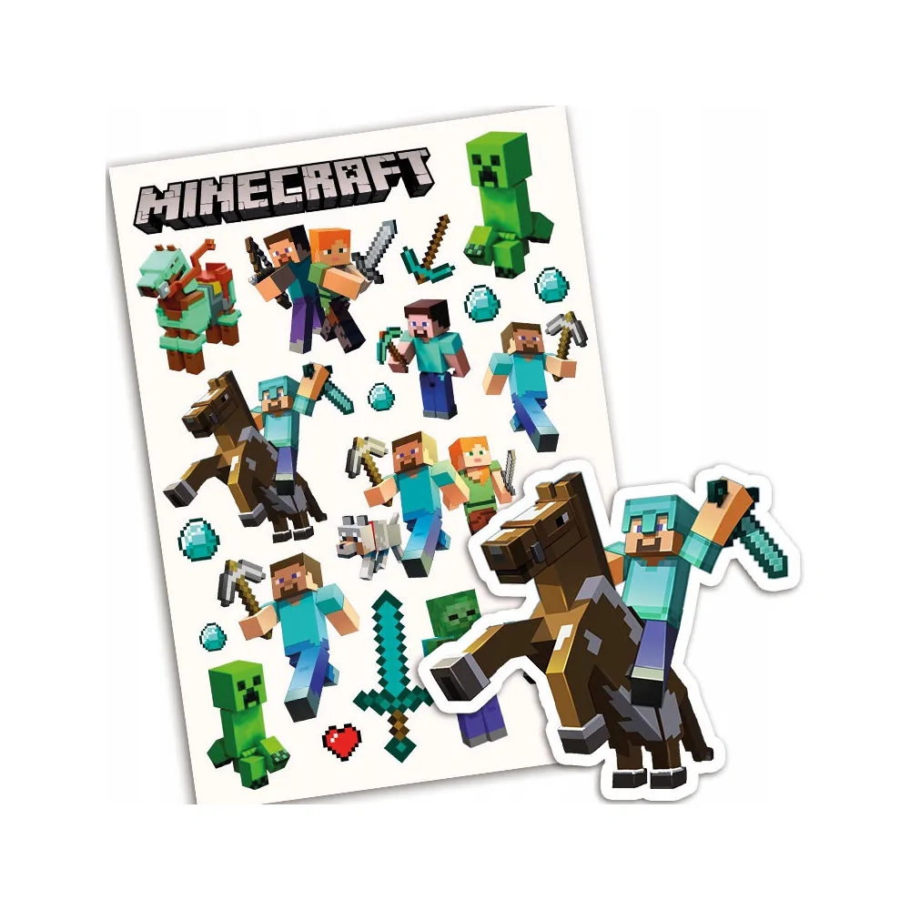 Naklejki Minecraft Dekoracje Postacie 21 Szt