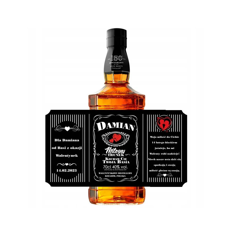 Etykieta Na Walentynki Jack Daniel's 0,7
