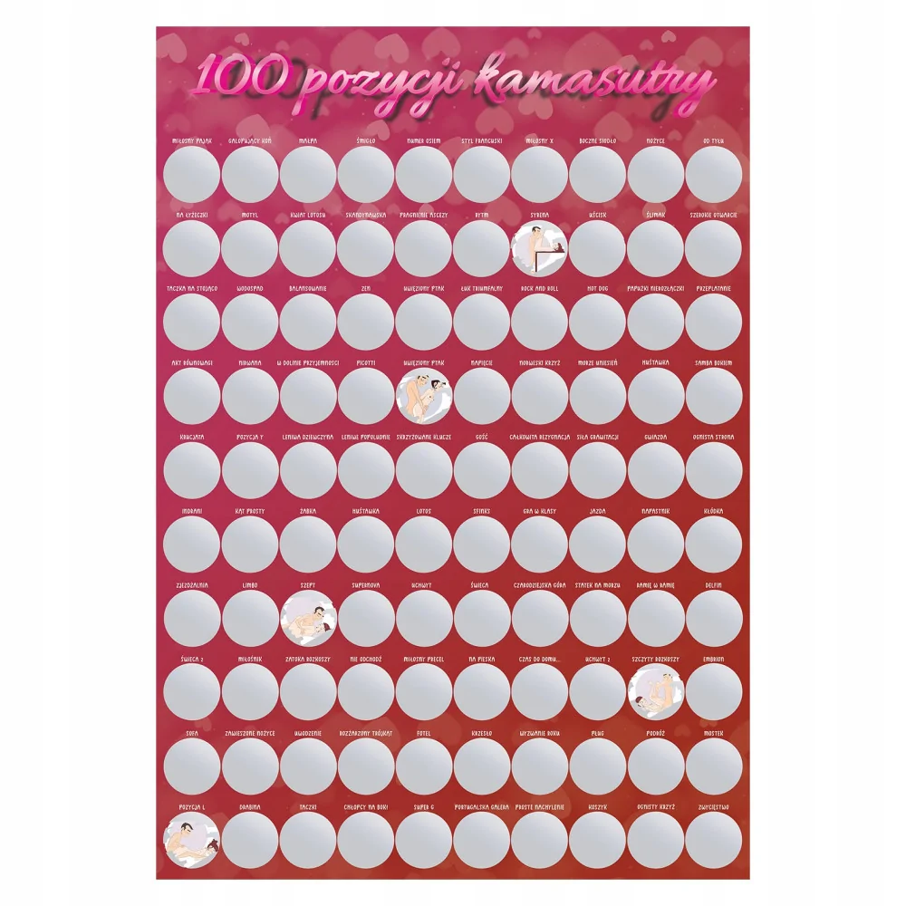 Duża Zdrapka Plakat 100 Pozycji Kamasutry A3