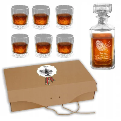 Box 6xszklanek + Karafka Do Whisky + Twoje Logo