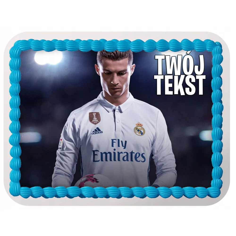 Poziomy Opłatek Na Tort Cr7 Ronaldo Real Madryt
