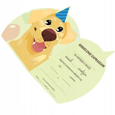 Zaproszenie Na Urodziny Pies Piesek Zwierze Z2