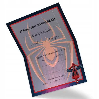 Zaproszenie Na Urodziny Spider-man Marvel Z2
