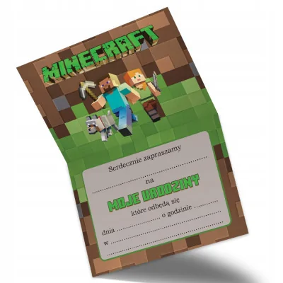 Zaproszenie Na Urodziny Minecraft Poziom Z2