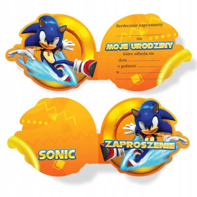 Zaproszenie Na Urodziny Sonic Z2