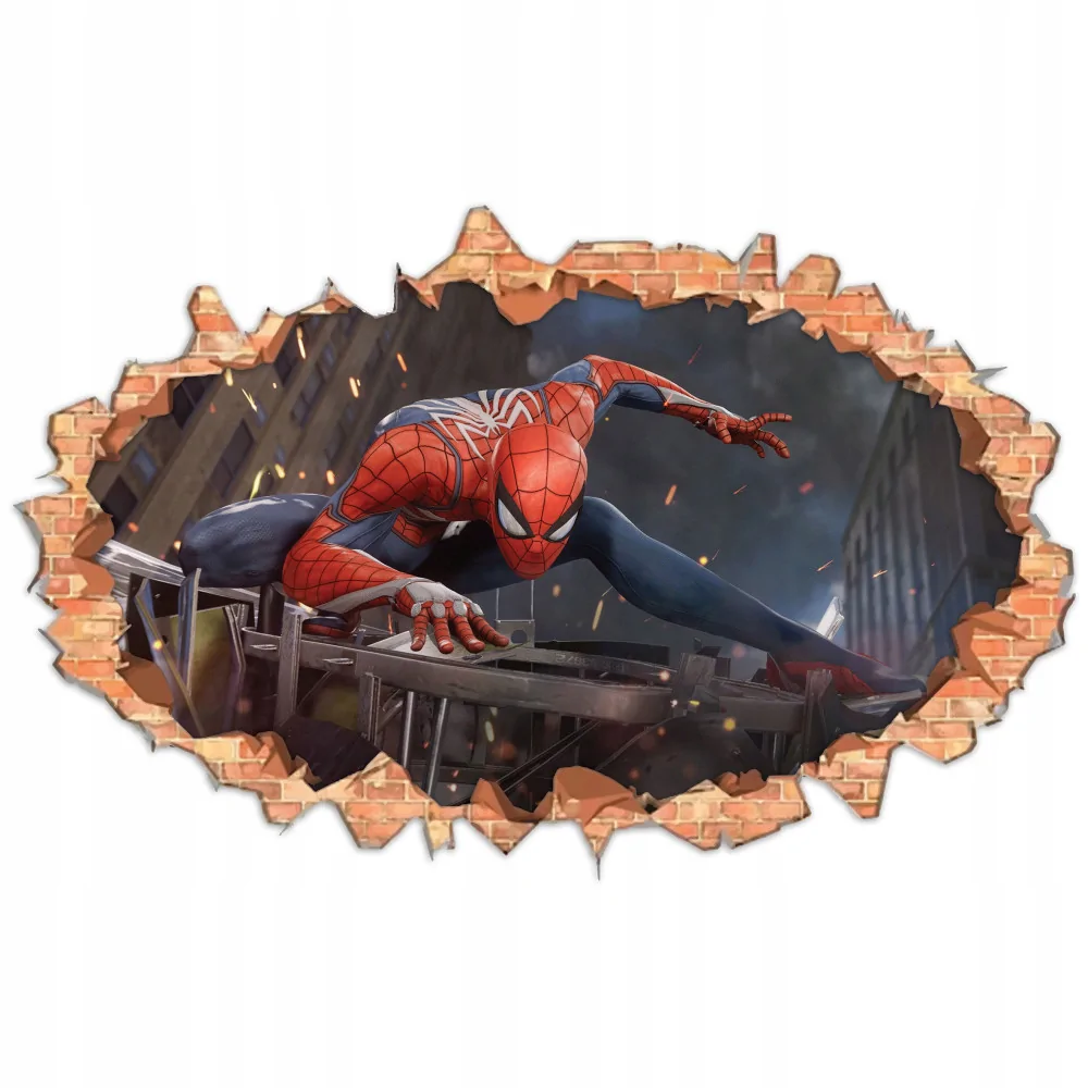 Naklejki Na ściane Duże Spider-man Dziura