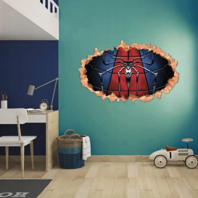 Naklejki Na ściane Duże Spider-man Dziura