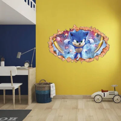 Naklejki Na ściane Duże Sonic Dziura