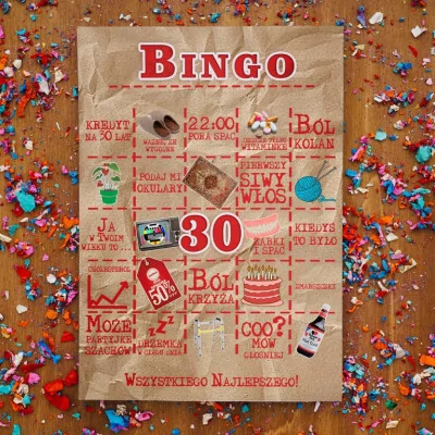 Kartka Urodzinowa Bingo Prezent Urodziny