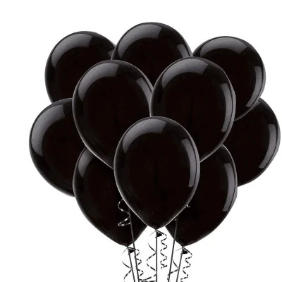 Czarne Balony 10 Sztuk